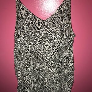 Black and white patterned romper